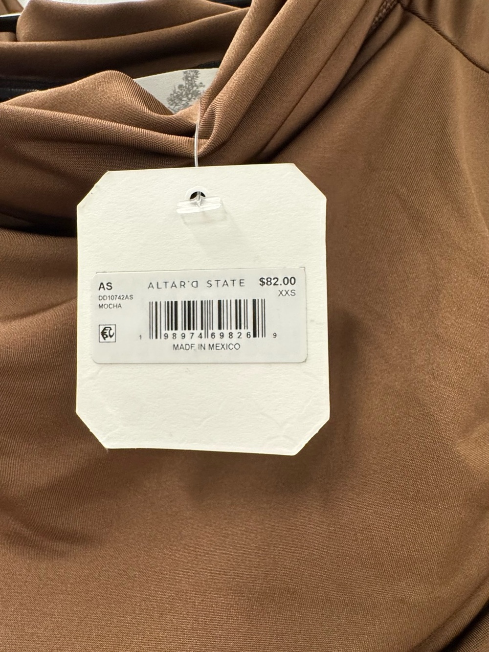 Altar'd State Off-the-Shoulder Brown Mini Dress - Picture 5 of 9